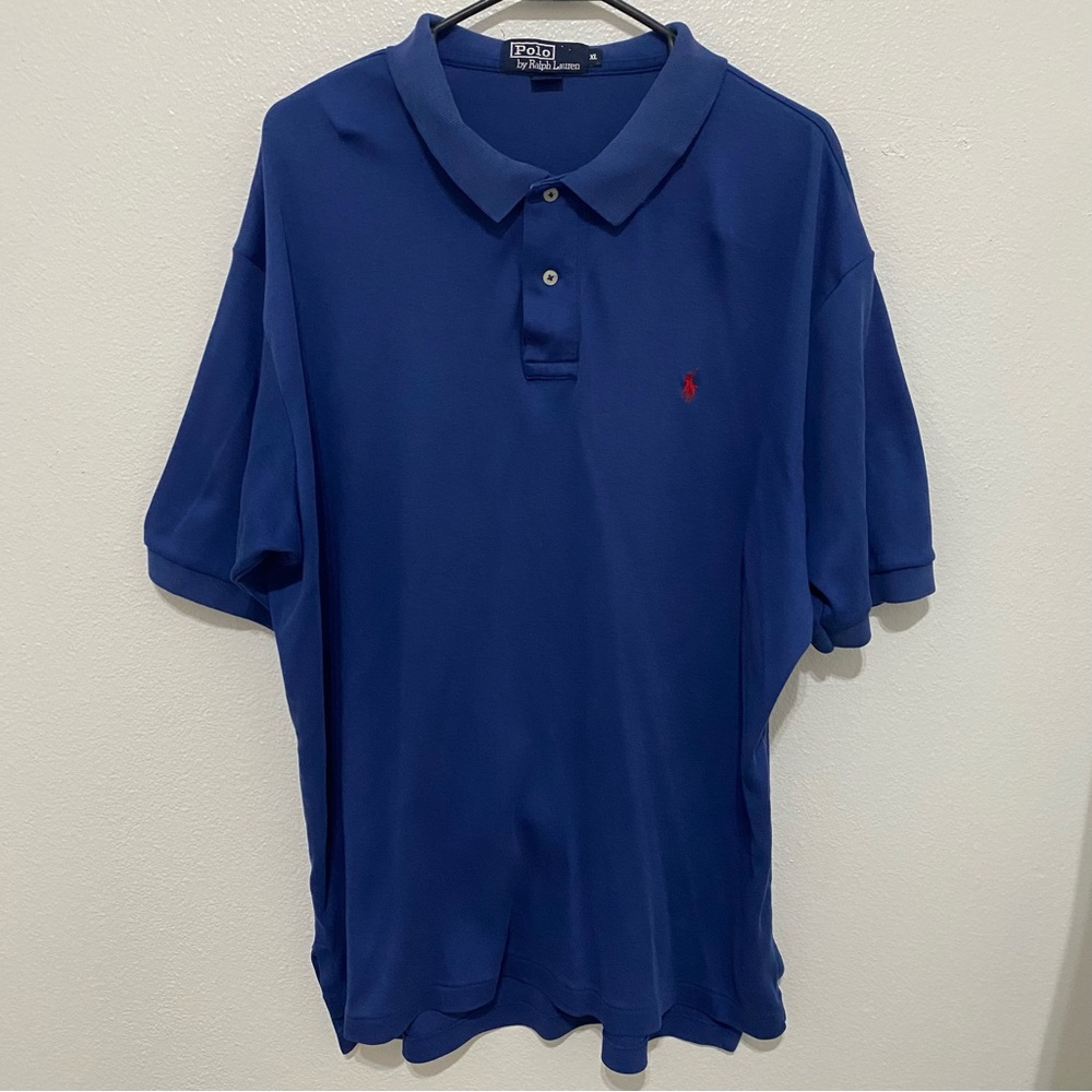 Polo by Ralph Lauren Men's Blue Polo Shirt, Size XL, 100% cotton, Made in USA
